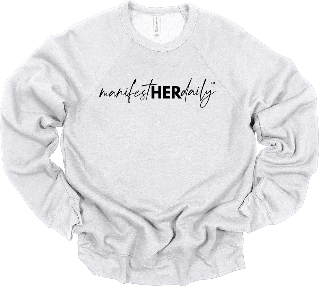 manifestHERdaily Script EMBROIDERED SWEATSHIRT