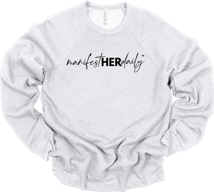manifestHERdaily Script EMBROIDERED SWEATSHIRT