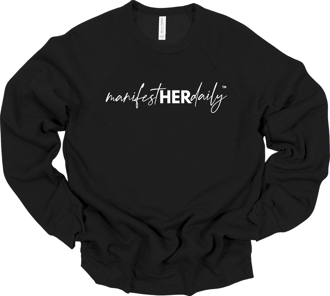 manifestHERdaily Script EMBROIDERED SWEATSHIRT