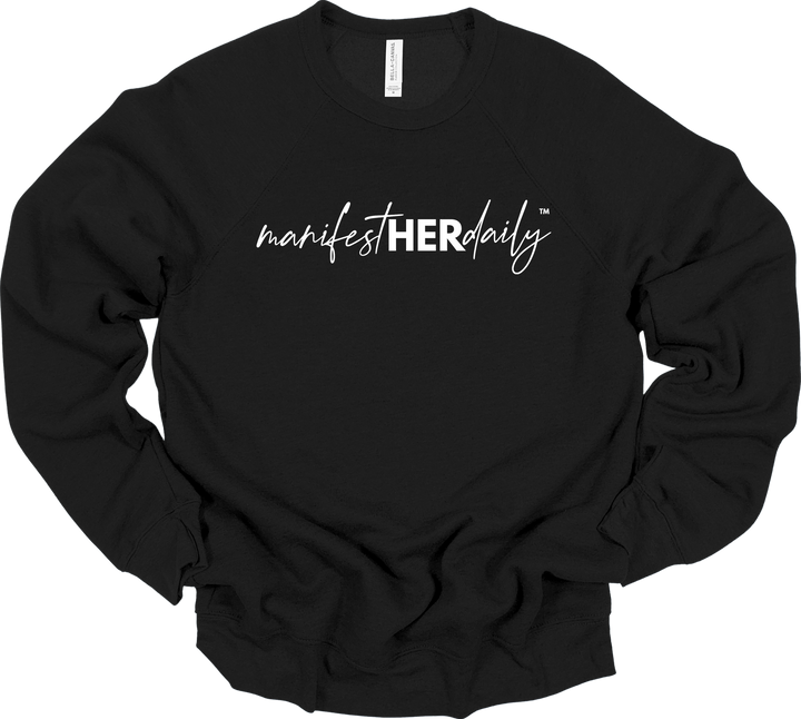 manifestHERdaily Script EMBROIDERED SWEATSHIRT