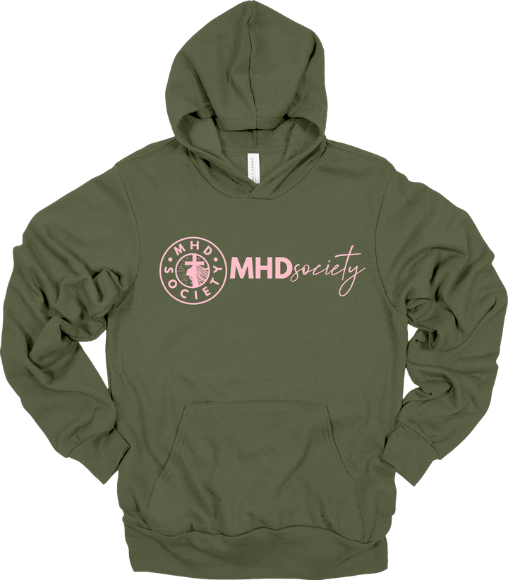 MHDsociety Crest & MHDsociety Script Logo Pullover Hooded Sweatshirt