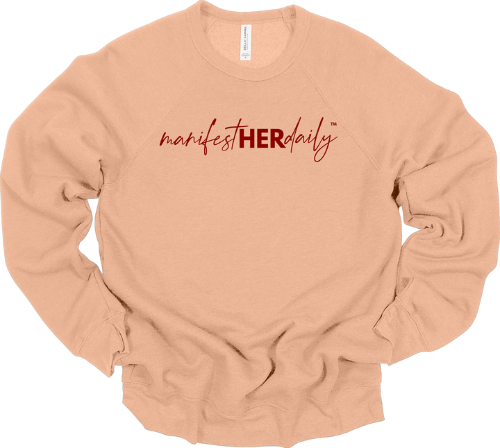 manifestHERdaily Script EMBROIDERED SWEATSHIRT