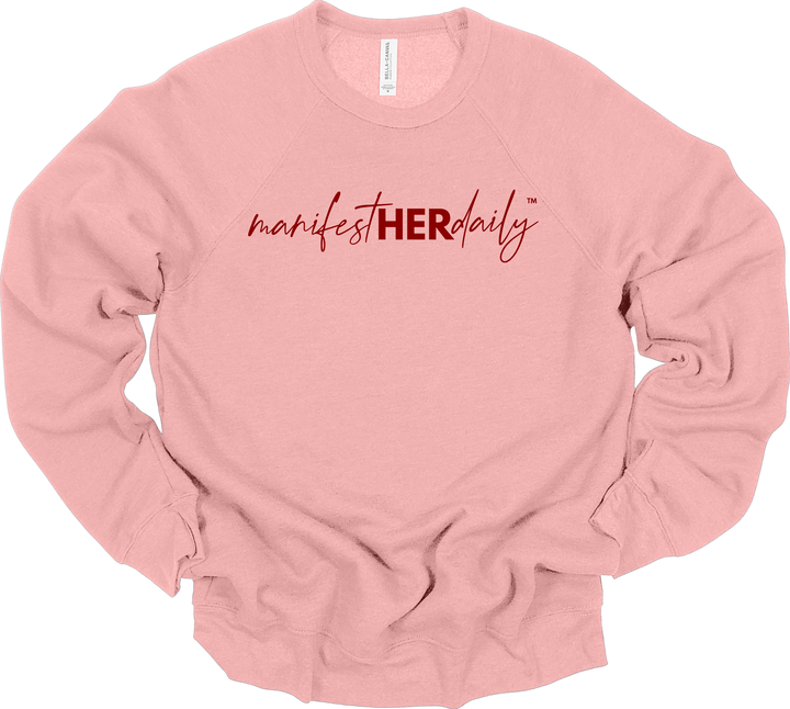 manifestHERdaily Script EMBROIDERED SWEATSHIRT