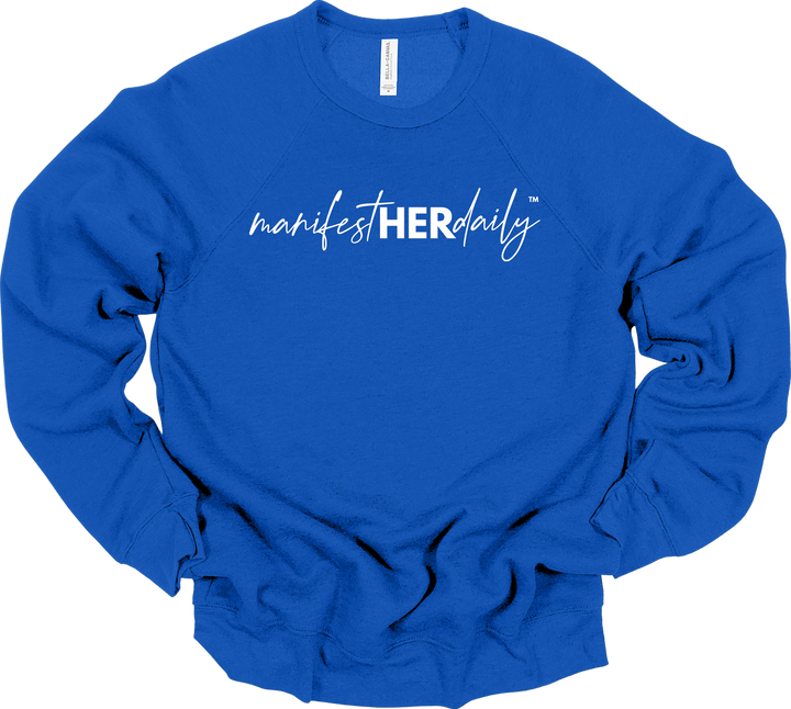 manifestHERdaily Script EMBROIDERED SWEATSHIRT