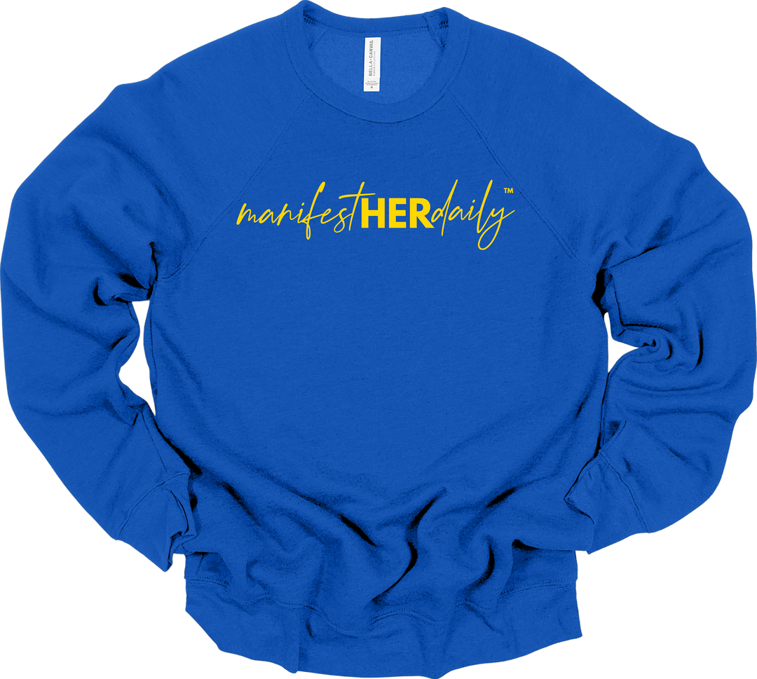 manifestHERdaily Script EMBROIDERED SWEATSHIRT