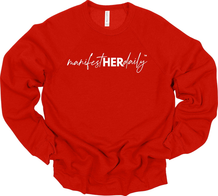 manifestHERdaily Script EMBROIDERED SWEATSHIRT
