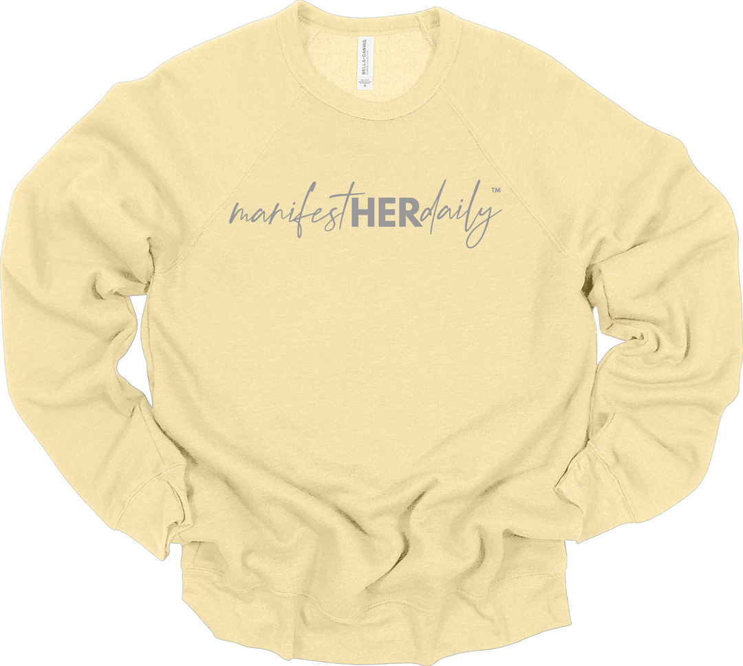 manifestHERdaily Script EMBROIDERED SWEATSHIRT