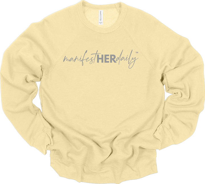 manifestHERdaily Script EMBROIDERED SWEATSHIRT